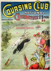 Plakat zur Eröffnung des Coursing Clubs in Courbevoie